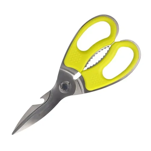 Clauss Küchenschere TITAN Nitrid beschichtet Grün | Softgrip Haushaltsschere mit mikrogezahnten Klingen | Extraharte & demontierbare Klingen | Geflügelschere, Kräuterschere, Pizza Schere | CL-18873 00