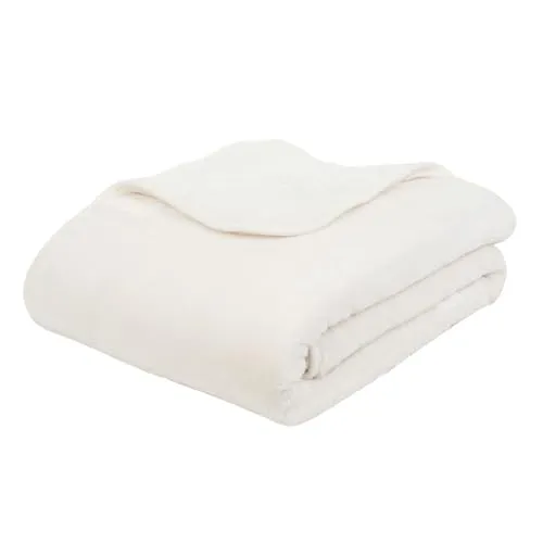 liebling Kuscheldecke Cashmere Feeling 220 x 240 cm, Wollweiß – Premium Wohndecke
