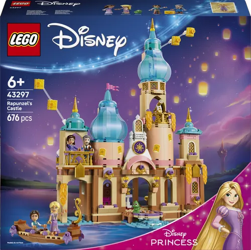 LEGO® Disney Princess 43297 - Rapunzels Schloss - Erlebe das magische Rapunzels Schloss mit 676 Teilen! Ideal für kreative Bauabenteuer ab 6 Jahren. Perfekt für Fans der Disney Princess Themenwelt.