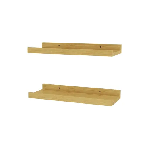 Vicco Bücherregal Linus 2er Set, Naturholz - Stilvolles Wandregal aus Bambus, ideal für Wohnzimmer. Offene Struktur schafft Stauraum und harmoniert perfekt mit anderen Möbeln der Linus-Kollektion.