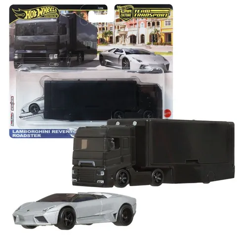 Hot Wheels Premium Car Culture Team Transport: Lamborghini Reventon Roadster & Flipsider Hauler - Spielfahrzeuge, limitierte Sammler-Edition mit detailgetreuen Miniaturfahrzeugen, ideal für Sammler und Kinder ab 3 Jahren.