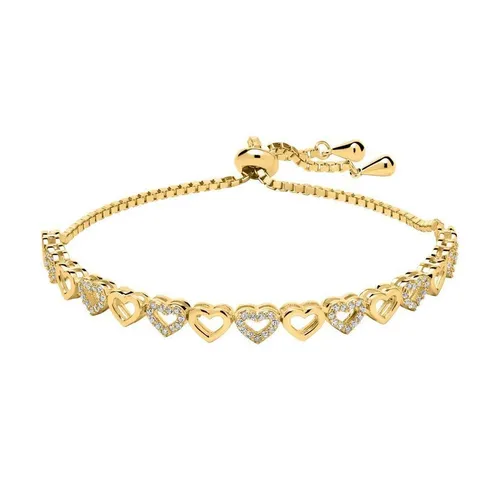 Unique Silberarmband Herzarmband von Unique aus vergoldetem 925er Silber mit Zirkonia
