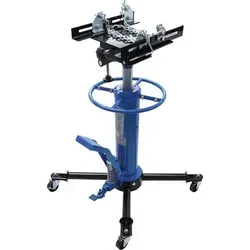 BGS 9233 Schwerlast-Doppelhub-Getriebeheber 500 kg - Wagenheber für den Ein- und Ausbau von Getrieben, Motoren und Hinterachsen, mit justierbarer Kopfplatte und hydraulischer Fußpumpe für schnelles Anheben.