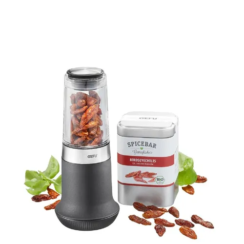 GEFU 00187 Set: Chilischneider X-PLOSION® + SPICEBAR Birdseyechilis, ganz, bio Inhalt 30 g
