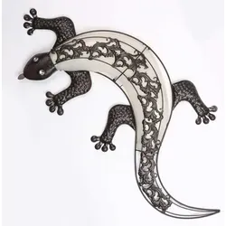 Haushalt International Gecko LED Solarlampe - Wandlampe für stilvolle Dekoration - Lampen mit Dämmerungssensor, 2 Leuchtmodi und einem eleganten Gecko-Design aus Metall und Kunststoff, ideal für den Außenbereich.