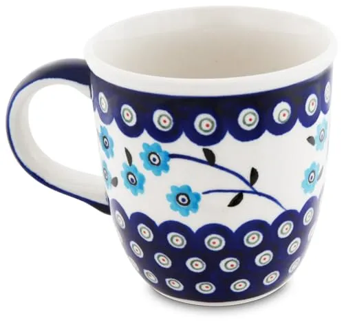 Bunzlauer keramik 350 ml Kaffeebecher Teetasse Pott Tasse Becher Ø 9,3 cm, H 9,7 cm (Dekor 453)