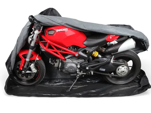 Premium Motorrad Abdeckung Cover für Sommer & Winter - 600D Oxford - Motorradabdeckung: Robuste 600D Oxford Plane mit extra weichem Vlies schützt Ihr Bike vor Witterungseinflüssen. Ideal für Indoor & Outdoor, verfügbar in Größen von M bis XXL.