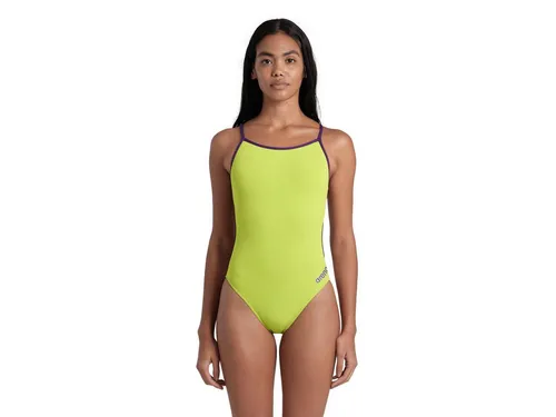 Arena Damen Badeanzug WOMEN S SWIMSUIT LACE BACK SOL 004651 - Bademode in Soft Green-Plum, Größe 38. Slim Fit für optimalen Tragekomfort. Ideal für Schwimmerinnen, die Stil und Funktionalität schätzen.