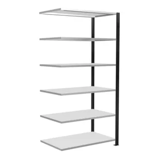 Anbauregal MULTIplus150, 2000 x 1000 x 600 mm - Werkstatteinrichtung für bis zu 120 Ordner pro Regalfeld, beidseitig nutzbar und platzsparend mit attraktiver Optik durch ungelochte T-Profil-Fronten.