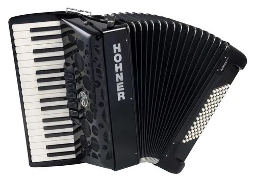 Hohner Amica forte III 72 Akkordeon - 72 Basstasten und 34 Diskanttasten, ideal für Einsteiger und Fortgeschrittene, neu im eleganten Schwarz.
