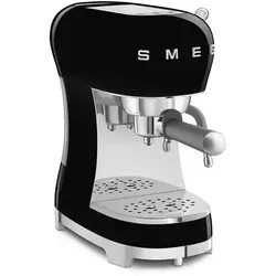 SMEG ECF02BLEU Schwarz - Retro Siebträgermaschine für perfekten Espresso, mit Dampflanze für Cappuccino und individueller Temperatureinstellung