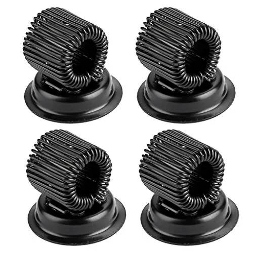 BSTKEY 4 Stk. Superstarke Magnetstifthalterclips mit verstellbarer Federschlaufe, abnehmbarer Stiftclip, geeignet für alle Stifte jeder Größe für Zuhause, Büro, Kühlschrank, Whiteboard, Schwarz