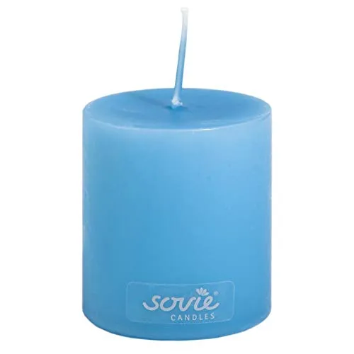 Sovie CANDLES Stumpenkerze AQUABLAU - Ø 50mm x 60mm – ca. 16 Std. Brenndauer – Duftfreie Dekokerze für maritime Tischdeko, Hochzeiten, Taufen & stilvolle Anlässe