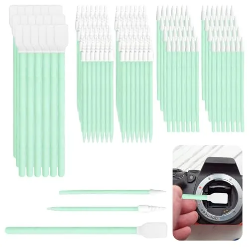 DASHUI 180 Stück Wattestäbchen Reinigungsstäbchen, Piercing Reinigung Stäbchen 3 Größen, Staubfreie Mehrzweck Schaumstofftupfer Set, q Tips Wattestäbchen Fusselfrei für Kamera Computer Drucker