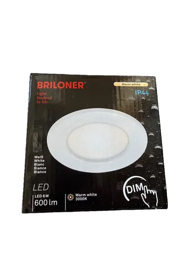 Briloner LED Einbauleuchte Weiß Badleuchte 6W 600lm 3000K Dimm Spot IP44 Ø115mm