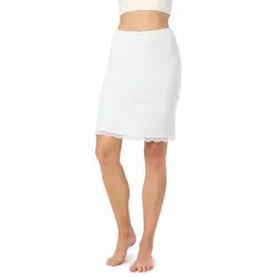 Bellivalini Unterrock Damen kurz aus Viskose BLV50-176 (1-tlg) mit Spitze weiß XXL
