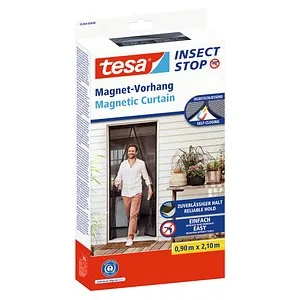 tesa Insektenschutz-Vorhang Insect Stop - Fliegengitter für Balkon- und Terrassentüren, selbstschließend mit Magneten, bietet effektiven Insektenschutz und gute Durchlüftung, einfach selbstklebend montierbar.