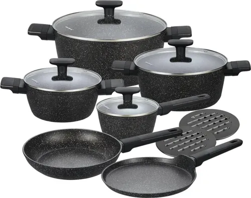 Klausberg KB-7830: 12-teiliges marmoriertes Topfset