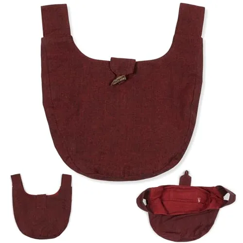 HEMAD Wikinger-Kostüm Mittelalter Tasche Egil, Gürteltasche aus Baumwolle rot
