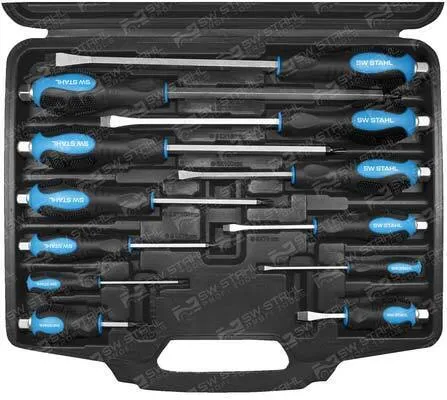 SW-Stahl S7891 Schraubendrehersatz 12-teilig - Schraubendreher Set für Handwerker und Heimwerker, schlagfest und ergonomisch, aus hochwertigem Chrom-Vanadium-Stahl für ermüdungsfreies Arbeiten.