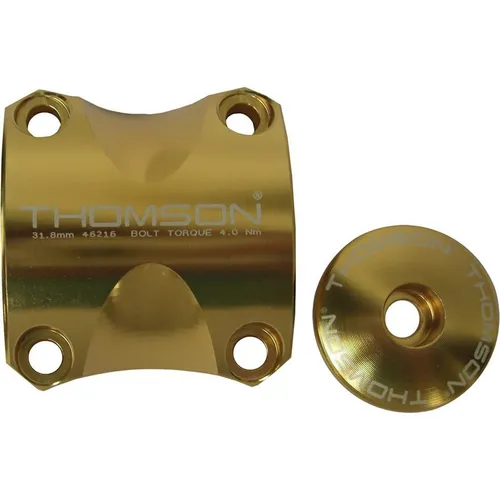 THOMSON Kit Kork Lenkung 1-1/8 + Klemme Vorbau x4 31,8mm Gold - Vorbauten, hochwertiges Dress Up Kit für Vorbau lite X4, inklusive Klemmplatte, Abschlusskappe und 12 Schrauben in silber und schwarz für individuelle Anpassung.