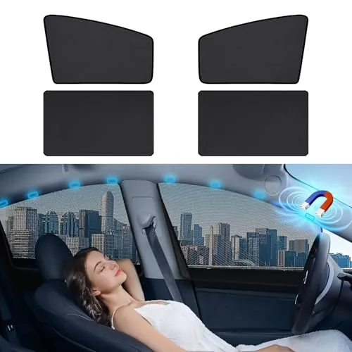 aokway Auto-Sonnenschutz, Seitenfenster-Sonnenschutz, Auto-Sonnenschutz für Babys, mit Saugnapf, magnetisch, 4 Stück