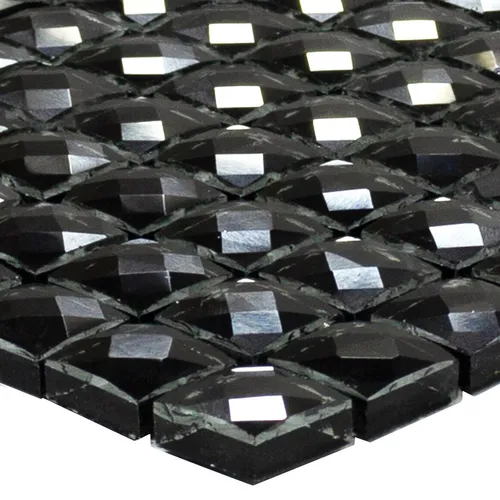 Glasmosaik Fliesen Black Diamond in schwarz von Mosafil