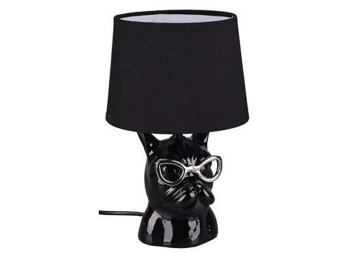 Coole LED Tischleuchte Hund mit Keramikfuß - Klassische Tischleuchten, einzigartige Hundekopf-Form aus Keramik, ideal für Wohnräume und Jugendzimmer, inklusive E14 LED für warmes Licht.