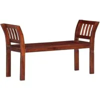 vidaXL Sitzbank 111 cm aus massivem Akazienholz - Gartenbank aus robustem Akazienholz mit elegantem Walnuss-Finish, ideal für Flur, Küche oder Esszimmer. Jedes Stück ist einzigartig durch natürliche Farb- und Maserungsvariationen.