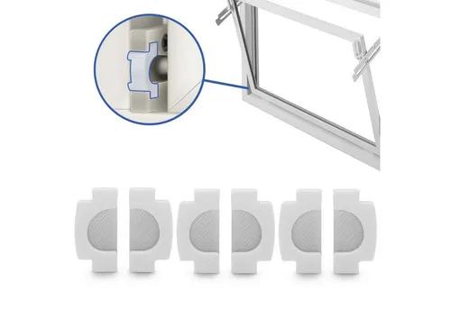 Adapter Universe Kellerfenster Kipplager Kellerfenster Verschluss Ersatzteil Weiß für z.B. MEA Mealon, (3 St)