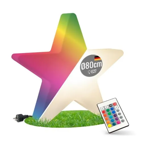 seasons design | LED Deko-Beleuchtung Shining Star 80 cm - Dekorative LED Leuchte für drinnen und draußen, mit 15 Farbwechsel-Optionen und wetterfestem Design – ideal für stimmungsvolle Akzente.