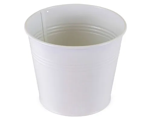 matches21 HOME & HOBBY Blumentopf Blumentopf aus Metall in weiß 14 x 13 cm (1 St)