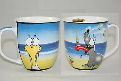 Hösti Kaffeebecher -- Leckbecher -- aus Porzellan 400ml Tasse