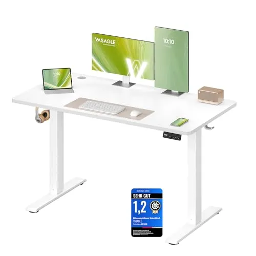 VASAGLE Höhenverstellbarer Schreibtisch 120 x 60 cm – Flexibel und Ergonomisch