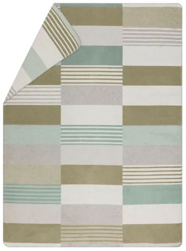 David Fussenegger Kurzflor-Wohndecke Savona 'Kästchen/Streifen' Grün 2241/55