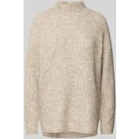 QS Strickpullover mit Stehkragen und Woll-Anteil in Beige, Größe XS