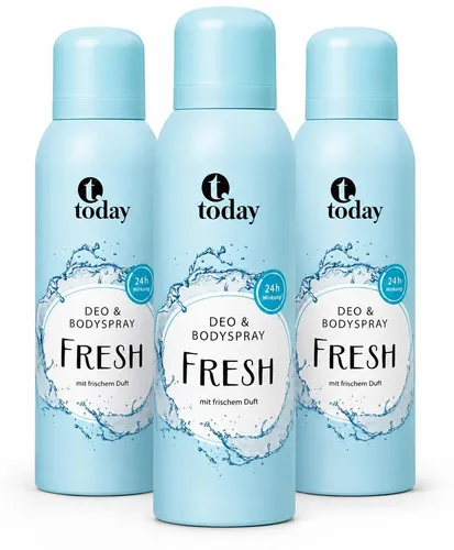 today Deo & Bodyspray Fresh – Erfrischendes Deodorant Spray – 200 ml(3 Pack)