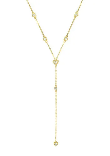 Hey Happiness Y-Kette Herzkette Silber 925 mit Zirkonia - Y-Ketten für Damen aus Silber 925, Roségold 18K vergoldet, ideal für den Layering Look und hohen Tragekomfort. Perfekter Schmuck für jeden Anlass, von casual bis elegant.