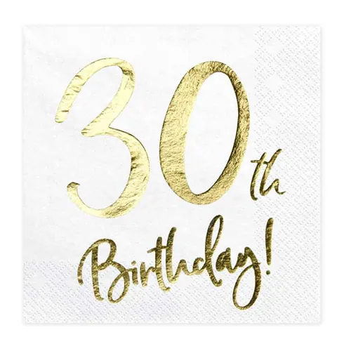 Servietten mit Gold-Druck zum Geburtstag Happy Birthday Party Tisch Dekoration