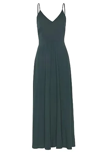 Maxikleid LASCANA Damen - Edles Sommerkleid in Dunkelgrün - Jumpsuits. Bestseller Maxikleid von Lascana mit modischem Cut-Out am Rücken und verstellbaren Spaghettiträgern für eine perfekte Passform. Ideal für Partyanlässe und aus 100% gewebter Viskose.