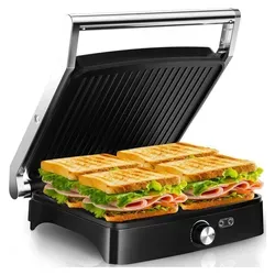 Kontaktgrill 2000W, Panini Grill und Sandwichmaker für 4 Scheiben