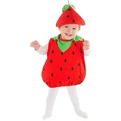 W WIDMANN MILANO Party Fashion - Kinderkostüm Erdbeere, Oberteil und Kopfbedeckung für Mottopartys und Karneval, ideal für 1- bis 3-jährige Kinder