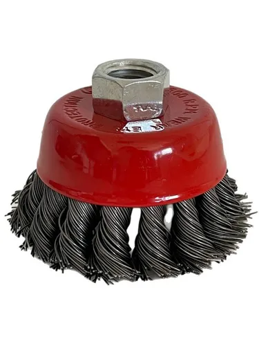 24x Topfbürste Drahtbürste 85mm - Ideal für Winkelschleifer - Drahtbürsten für Winkelschleifer, perfekt zum Entrosten, Schleifen und Polieren. 24 Stück, langlebig und vielseitig einsetzbar für Profis und Heimwerker.