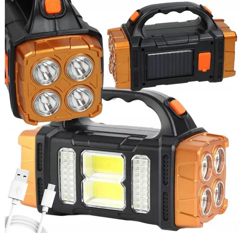 VERK GROUP LED Arbeitsleuchte Taschenlampe/Scheinwerfer/Campinglampe LED, Wiederaufladbar USB HB2678