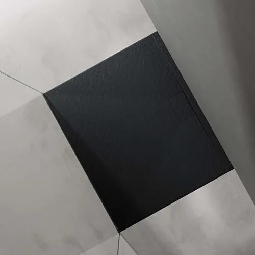 doporro Duschtasse Duschwanne 100x120x3 in Anthrazit - Duschwanne aus Mineralguss, flach und rutschfest, ideal für bodengleiche Montage mit integriertem Gefälle für optimalen Ablauf.