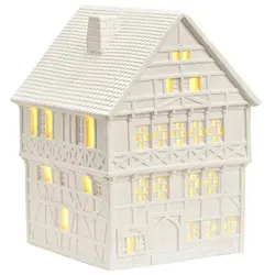 Dekohaus, Weiß, Keramik, 13x18x13 cm, Dekoration, Skulpturen & Dekoobjekte, Dekoobjekte