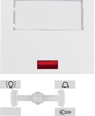 Berker 14967009 Wippe mit 5 beiliegenden Linsen und großem Beschriftungsfeld, K.1, polarweiß glänzend