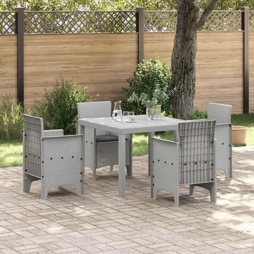 Maison Exclusive Garten Essgruppe 5-teilig Hellgrau