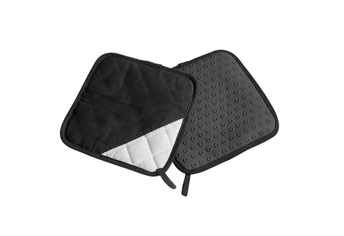 Lurch Topflappen Silikon & Textil schwarz 2er Set