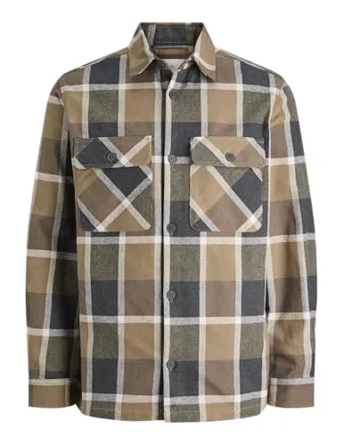 JACK & JONES Jprrayle Melange Check L/S Overshirt Sn - Herrenhemden, stilvolles Overshirt aus hochwertigem Material, perfekt für lässige und schicke Anlässe.